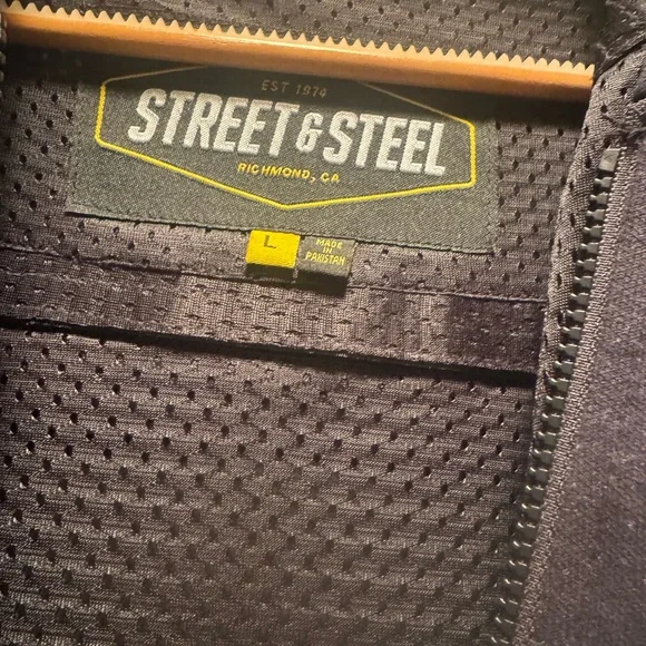 Street & Steel Kickstarter large black Motorcycle jacket - Picture 2 of 4